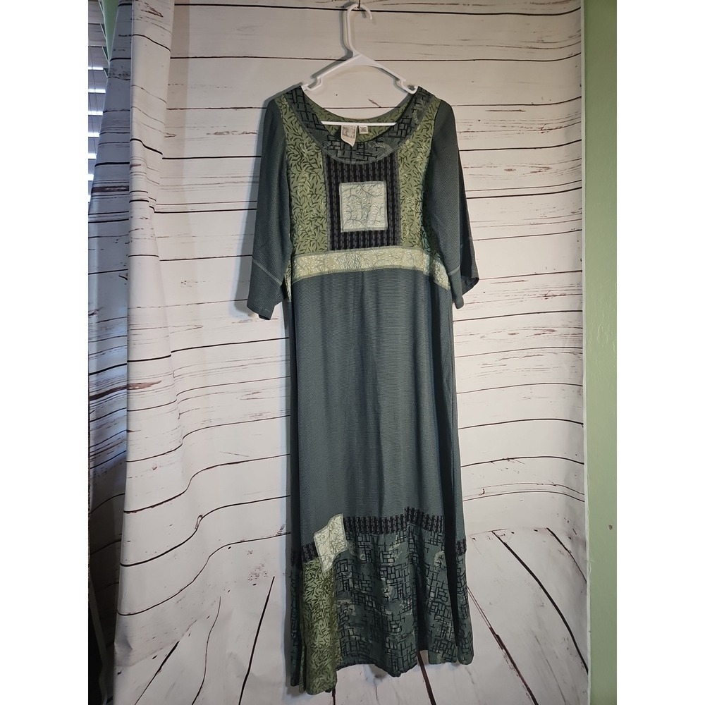 Vintage Globe Trotter‎ Clothing Of Bali Maxi Dress Green Size  Small